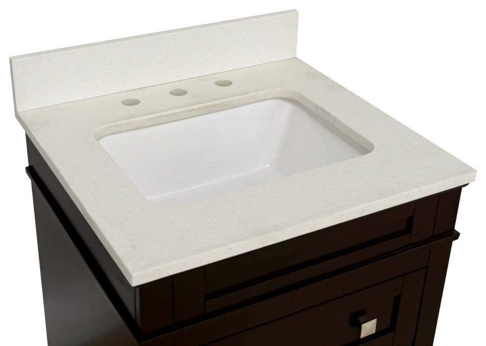 Eleanor 24" Bathroom Vanity, Chocolate, Quartz