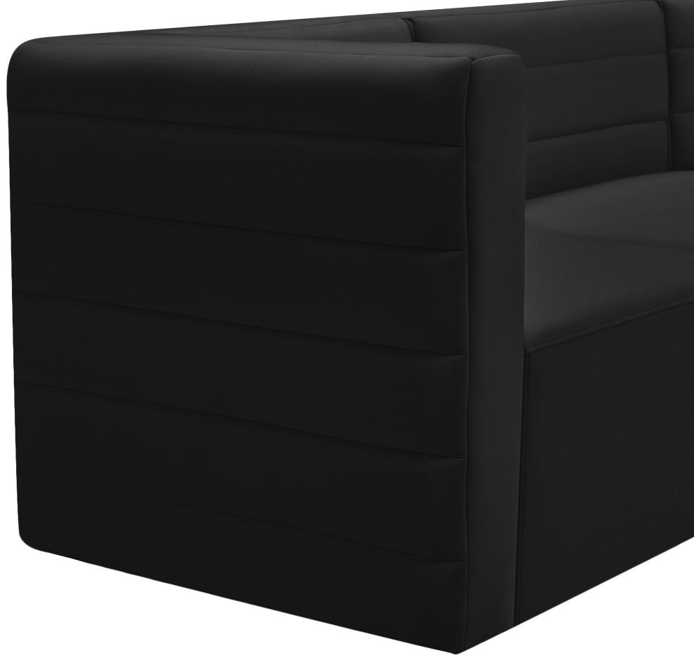 Quincy Modular Component, Black, Armless Chair