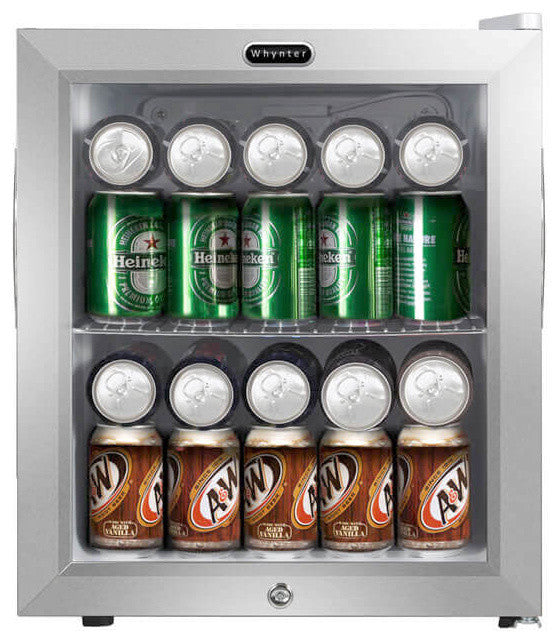 Whynter 62 Can Capacity Stainless Steel Beverage Refrigerator With Lock