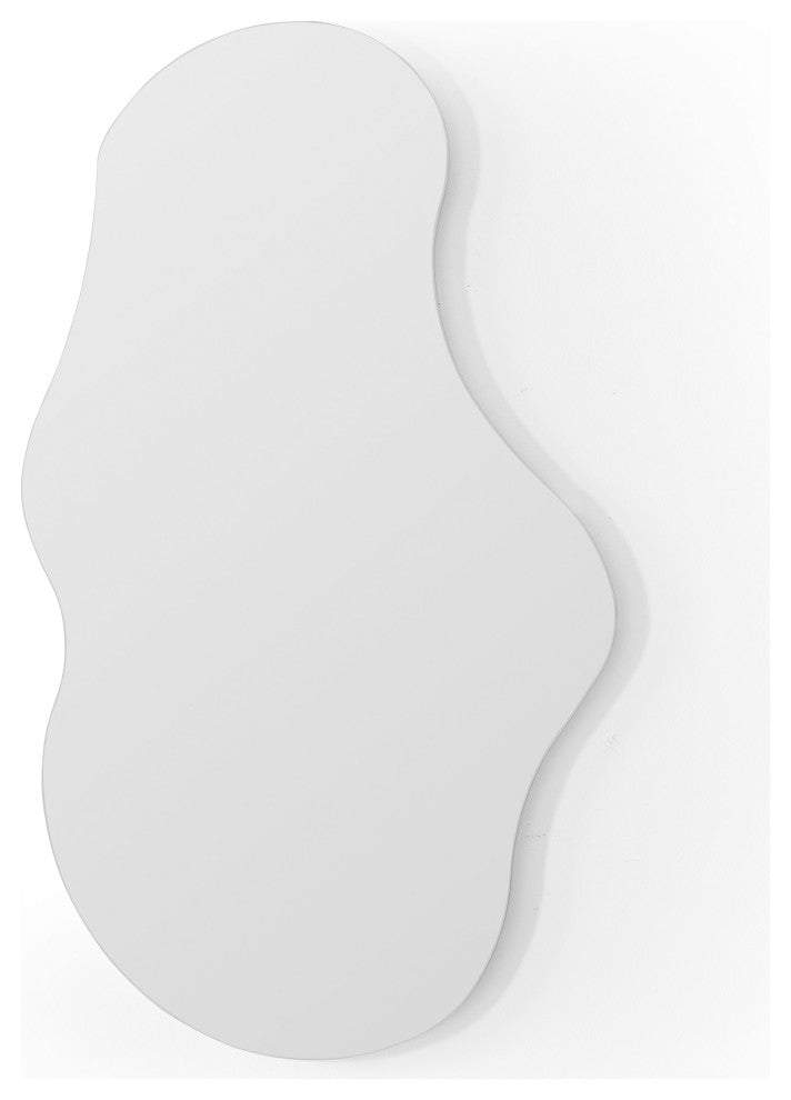 Asymmetrical Mirror, Decorative Irregular Cloud Mirror, White, 36x20