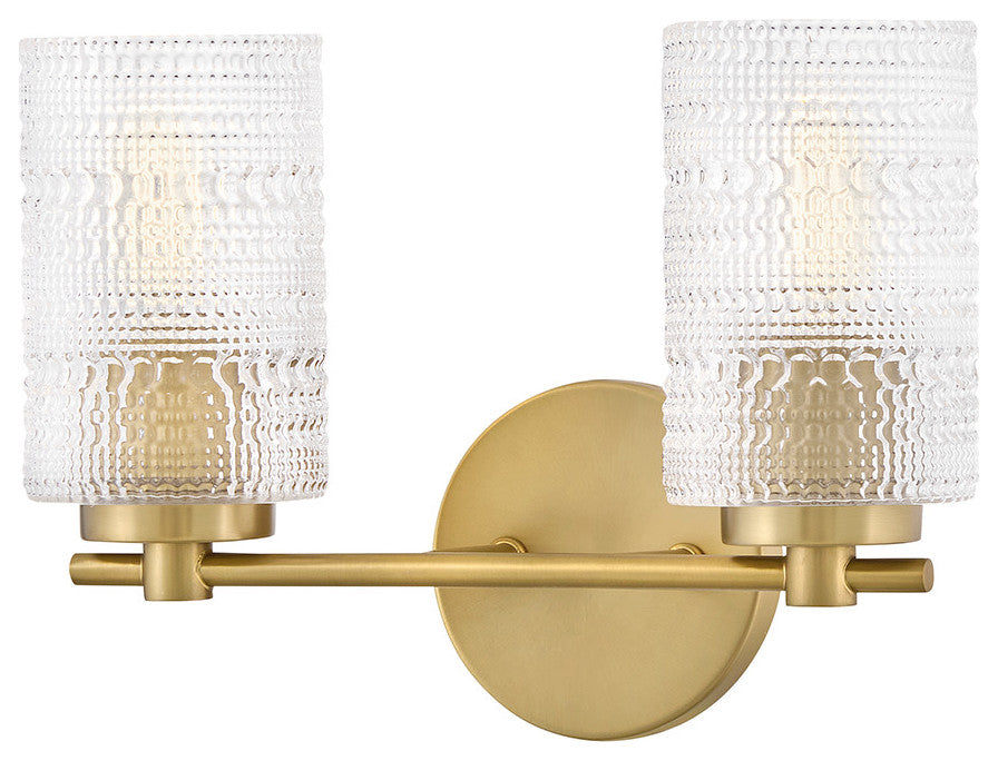 Lark Mabel Small Two Light Vanity, Lacquered Brass