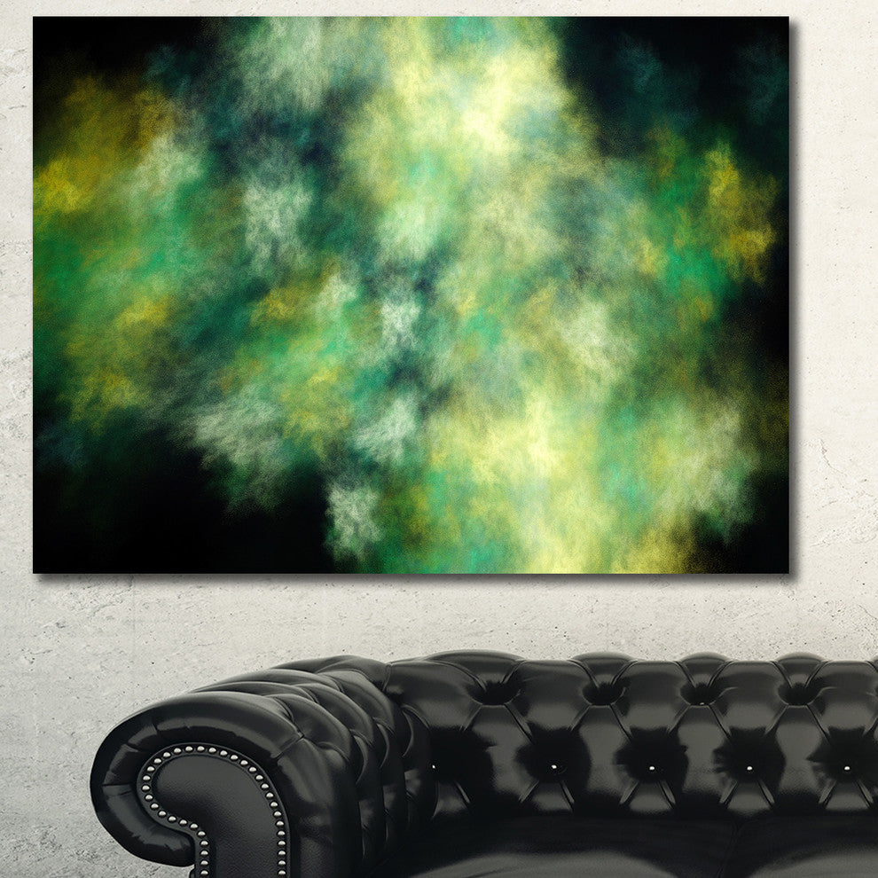 Perfect Green Starry Sky, Abstract Canvas Wall Art, 40x30