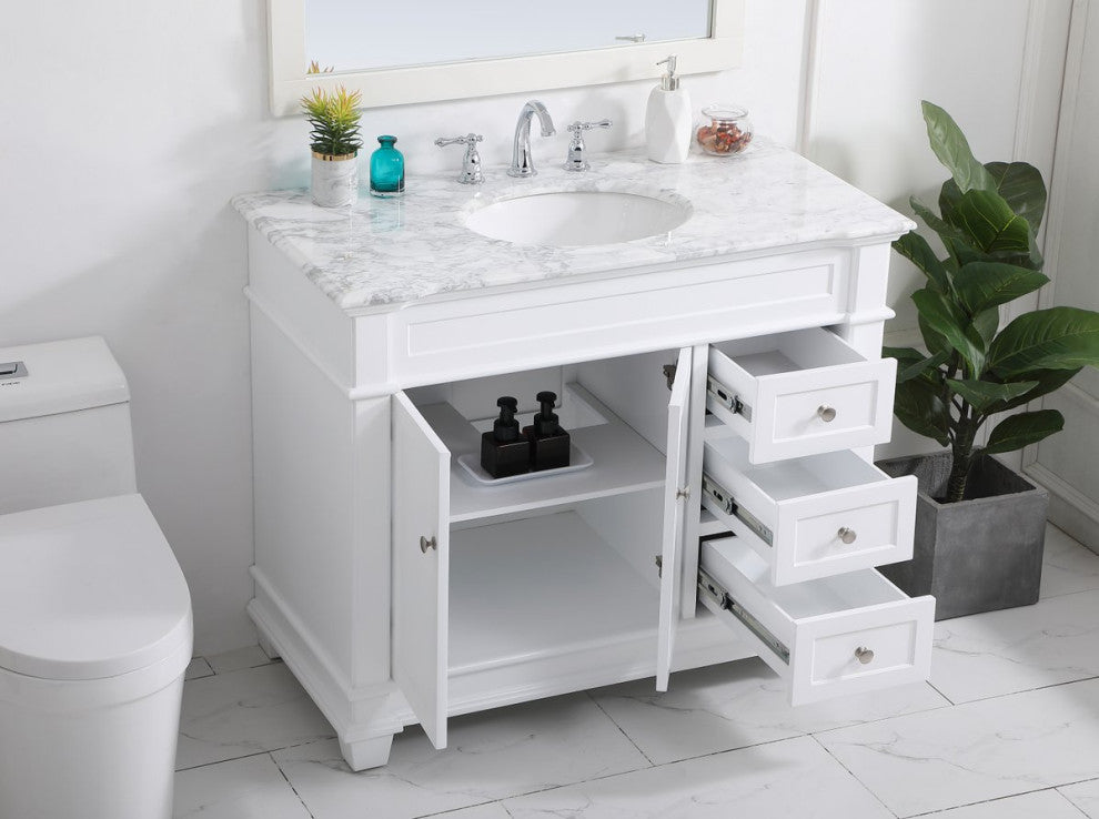 Weston Single Bathroom Vanity Set, White, 42