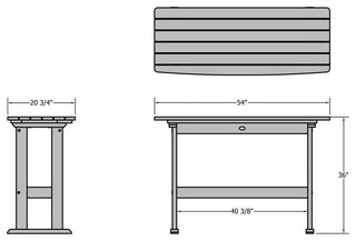 Lehigh 3 Piece Balcony Set, Coastal Teak, Counter Height