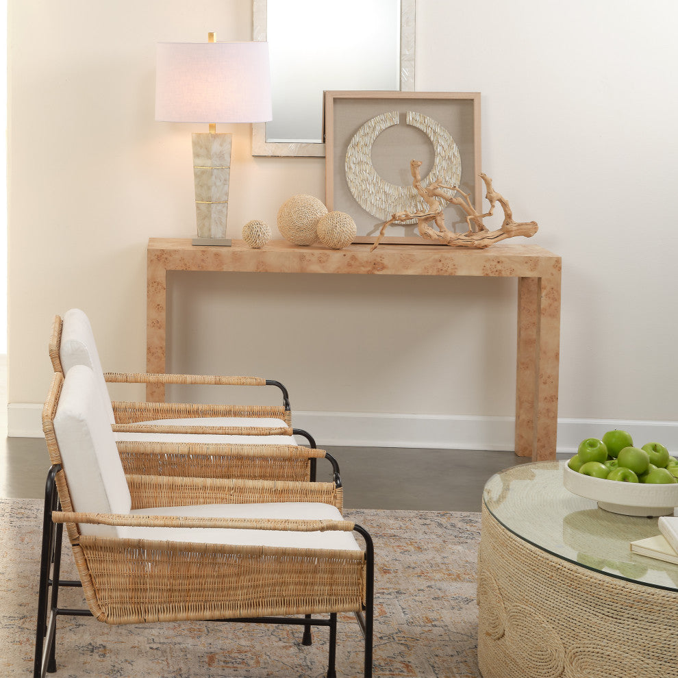 Archer Burl Wood Console, Natural