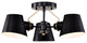 Baxter 3-Light Semi-Flush Fixture, Black With Burnished Brass