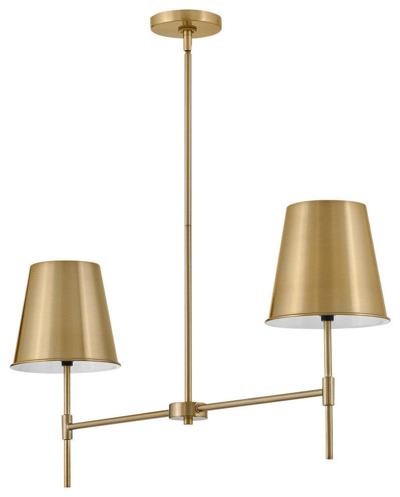 Lark 83445 Blake 2 Light 36"W Linear Chandelier - Lacquered Brass