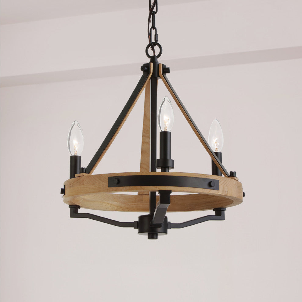 Savannah 3 Light Chandelier Matte Black