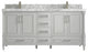 Aberdeen 72 Double Sink Bath Vanity in Coventry Gray 2" Carrara Marble