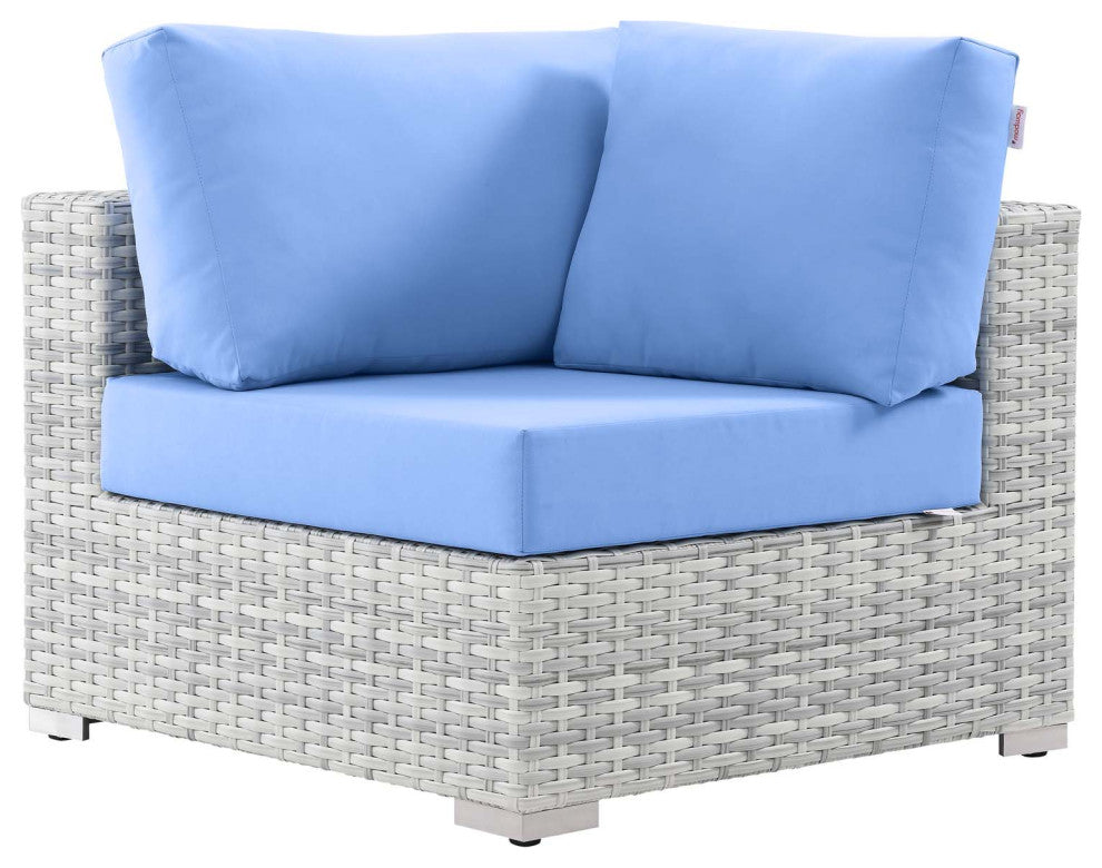 Convene Outdoor Patio Corner Chair Light Gray Light Blue