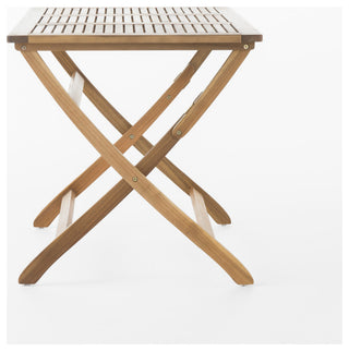 GDF Studio St. Nevis Outdoor Acacia Wood Foldable Dining Table, Natural