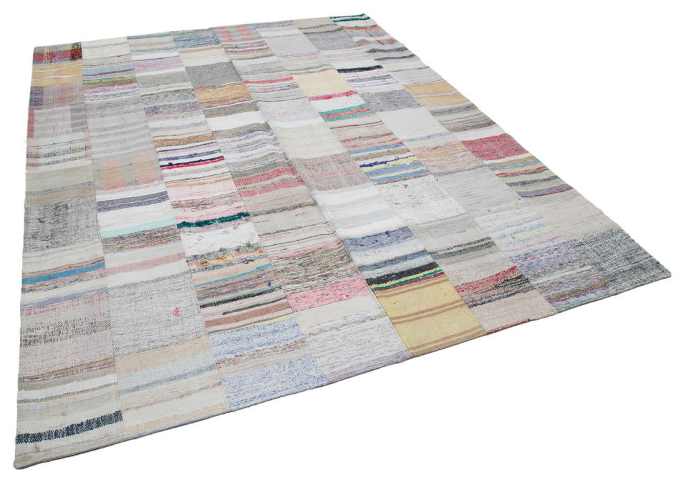 Rug N Carpet - Handmade Oriental 7' 11'' x 9' 10'' Rustic Patchwork Kilim Rug