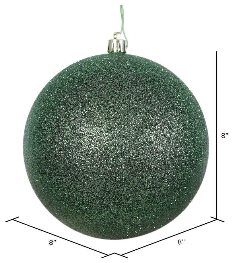 Vickerman N592024Dg 8" Emerald Glitter Ball Ornament