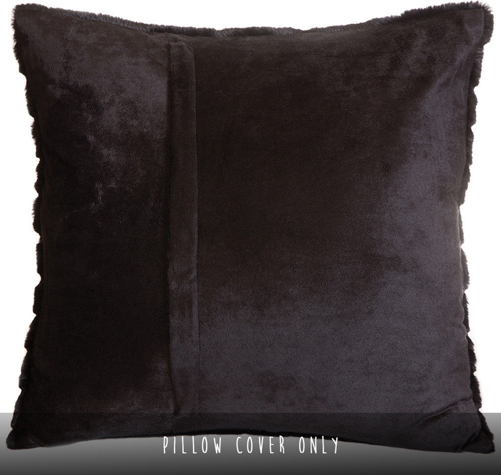 Faux Fur Throw Pillow 18"X18" (Cover Only), Black Striped Mink