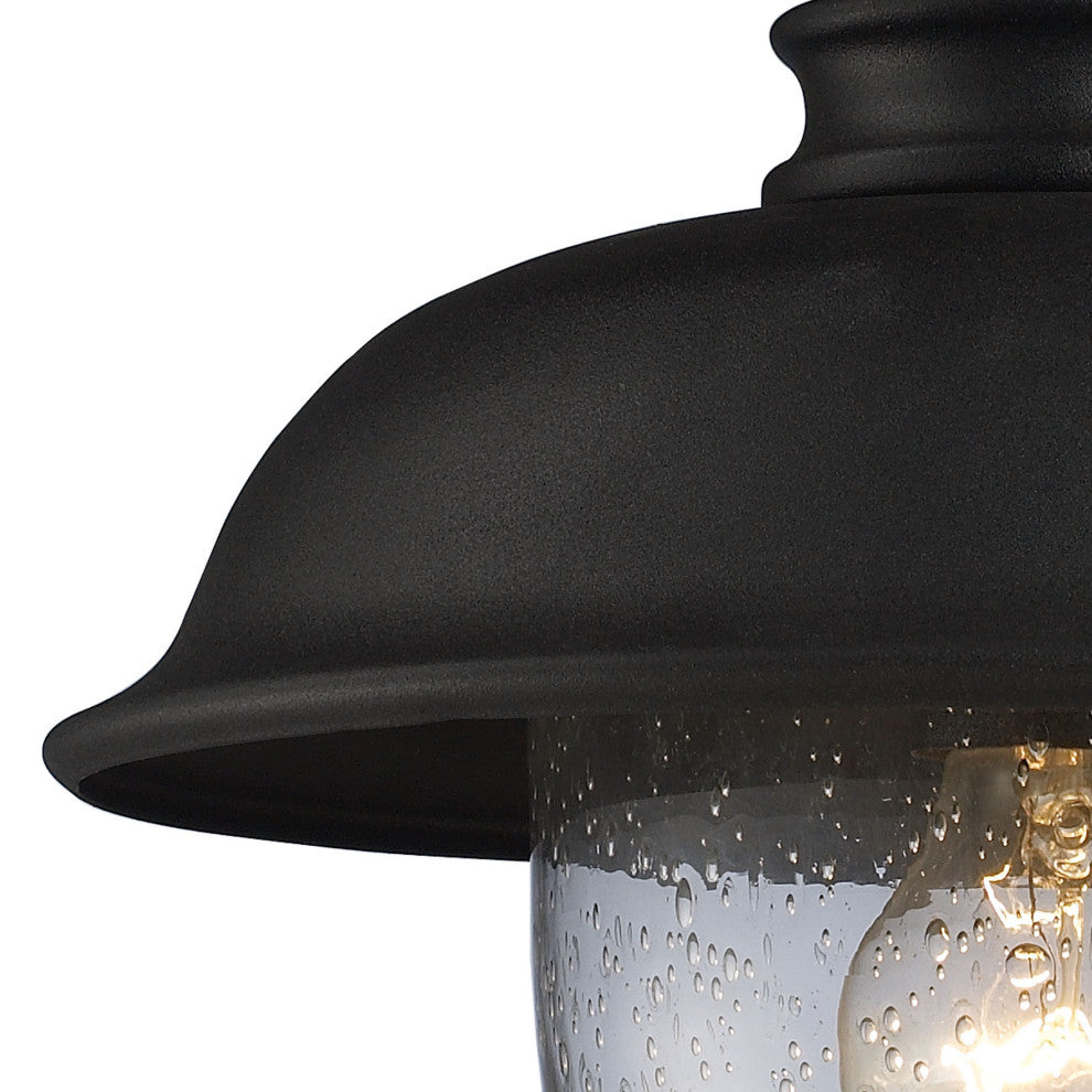 Streeside Cafe 1-Light Outdoor Sconce, Matte Black