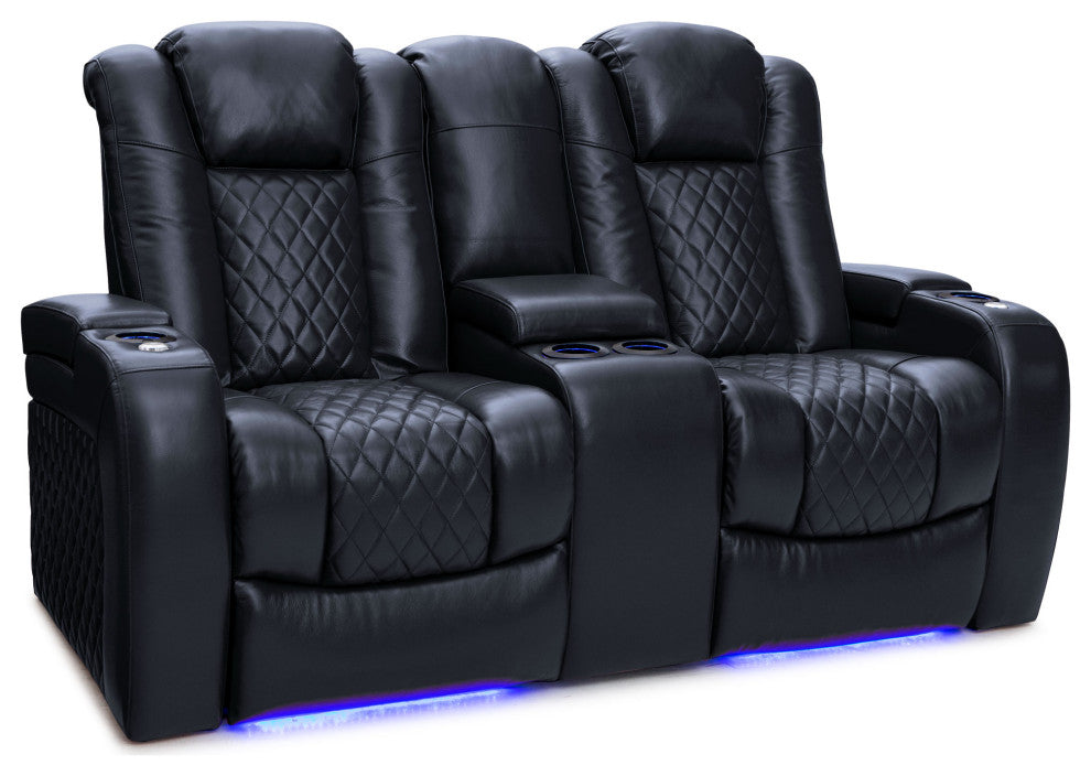 Seatcraft Euphoria Home Theater Seating, Black, Loveseat and Sofa
