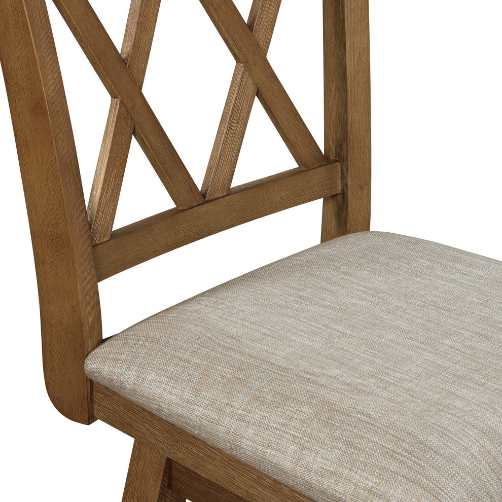 Brookline Oak High Back Wood Bar Stool, 42.5 in.
