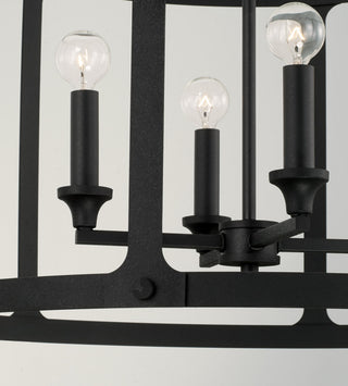 Capital Lighting 344941 Brennen 4 Light 25"W Drum Chandelier - Black Iron