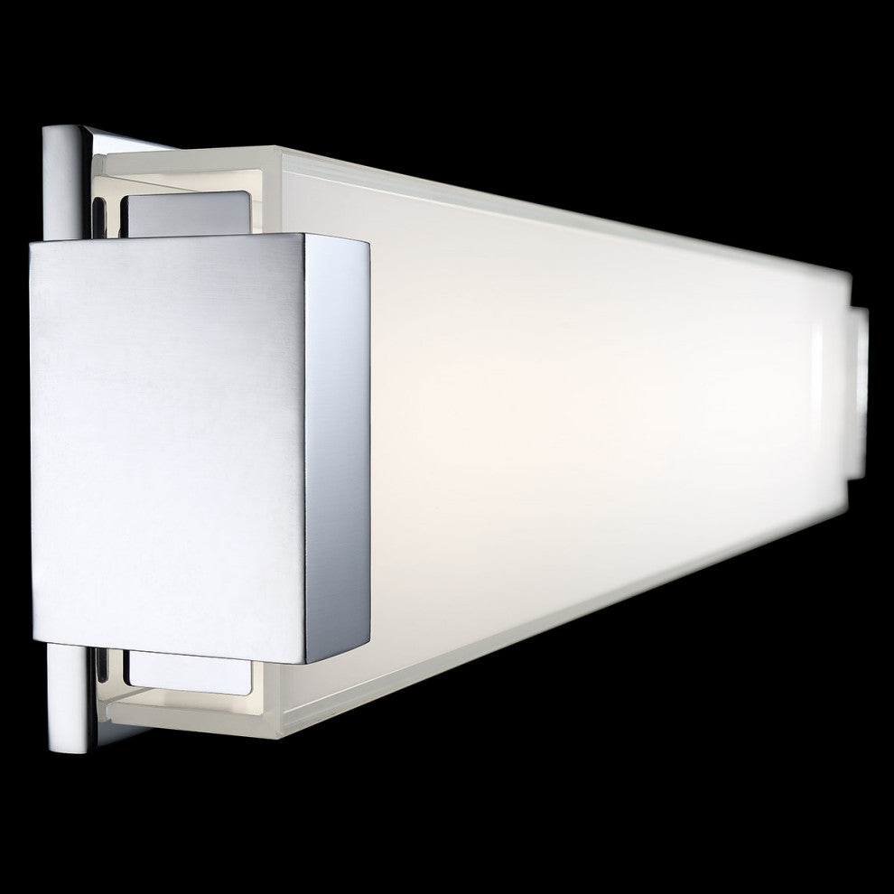 Polar 26" LED Bathroom Vanity and Wall-Light 3000K, Chrome