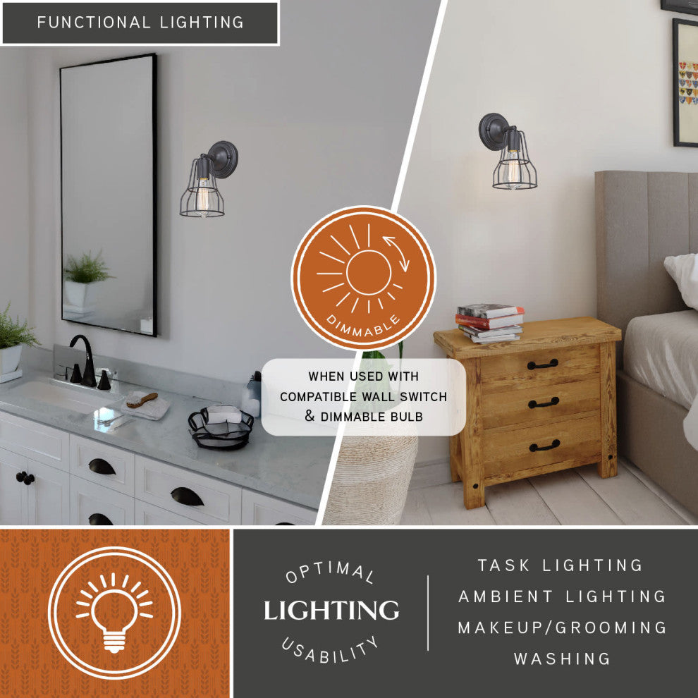 Clybourn 1-Light Adjustable Vanity Oil Rubbed Bronze