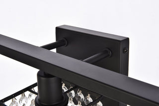 Phillip 5-Light Bath Sconce, Black With Clear Crystals