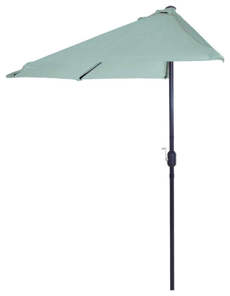 Pure Garden 9' Half Round Patio Umbrella, Dusty Green