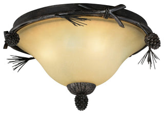 Sierra 15.5" Flush Mount Ceiling Light Black Walnut