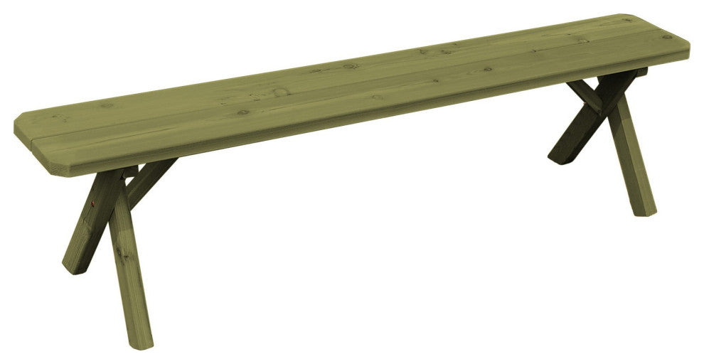 Cedar Cross-Leg Bench, Linden Leaf Stain, 6 Foot