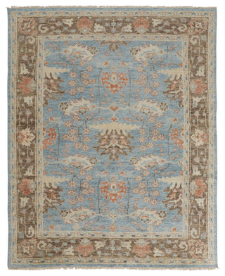 Weave & Wander Bennet Blue/Brown 5'6"x8'6" Hand Knotted Area Rug