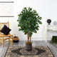 57" Sakaki Artificial Tree, Ribbed Metal Planter