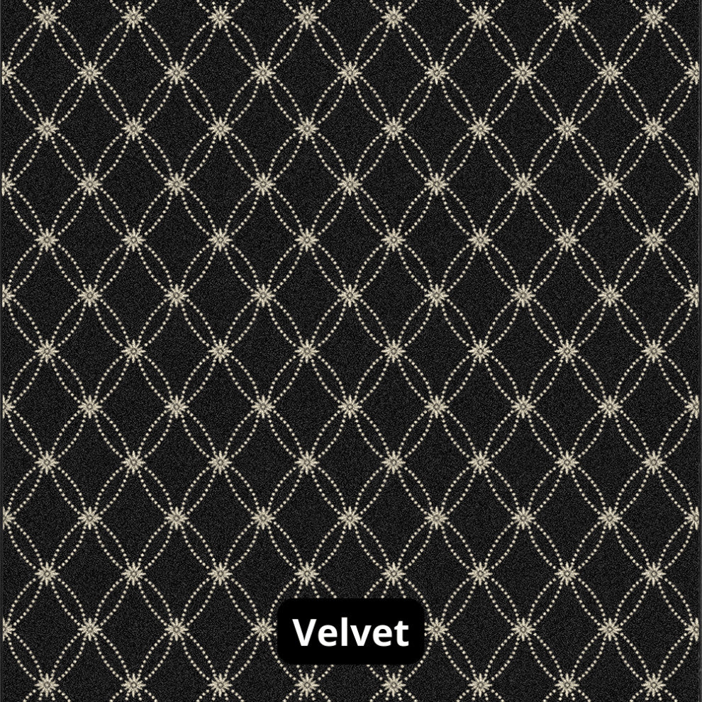 Ribbon Pattern 3/8 Thick Indoor Area Rug Carpet, Velvet, 10x10