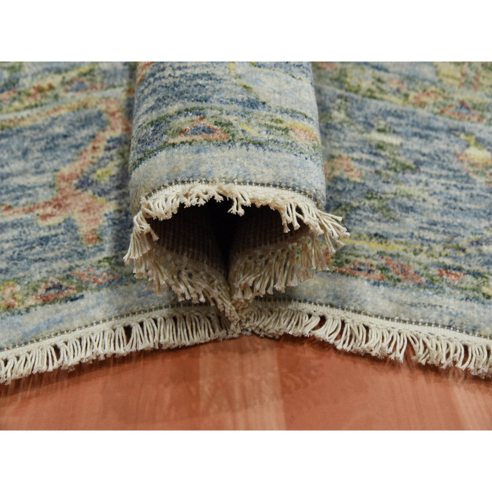 Gray Wool Hand Knotted Oushak Salt and Pepper Design Oriental Rug, 8'0"x10'0"