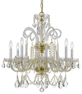 Crystorama 5008-PB-CL-MWP, 8-Light Chandelier, Polished Brass