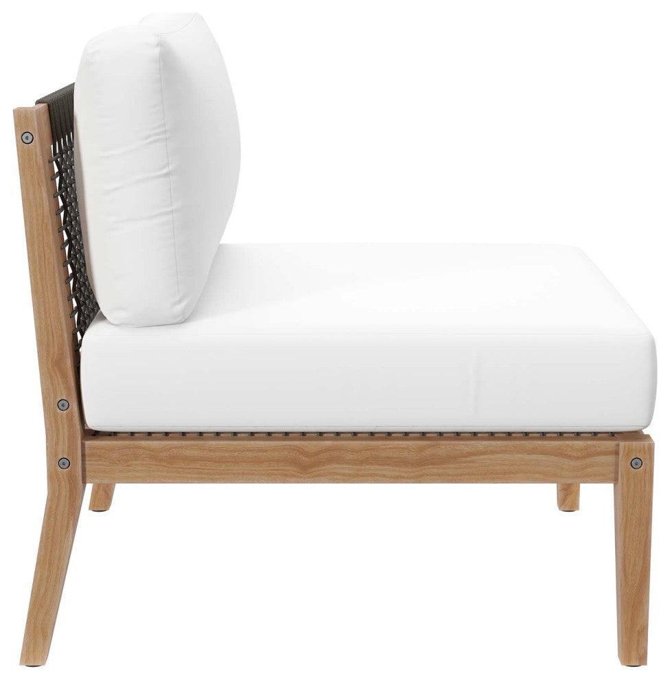 Clearwater Outdoor Patio Teak Wood 5-Piece Sectional Sofa