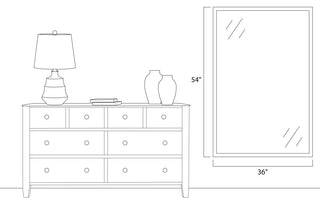 Kendall Framed Wall Mirror, Ivory, 36"x54"