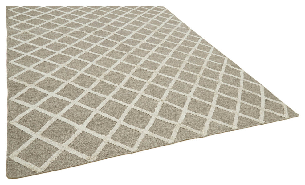 Rug N Carpet - Hand-knotted Modern Design 8' 1'' x 10' 0'' Flatweave Kilim Rug