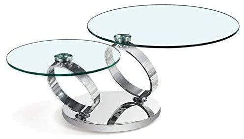 Motion Glass Top Coffee Table With Chrome Base