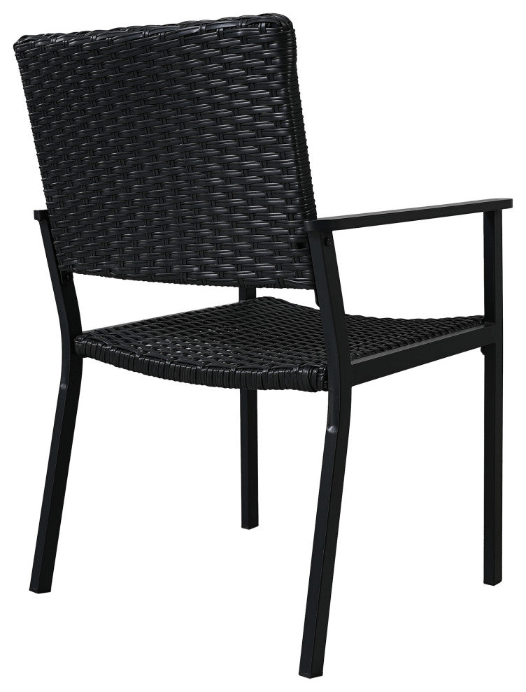 5 Pieces Outdoor Patio Wicker Dining Table Set With Umbrella Hole