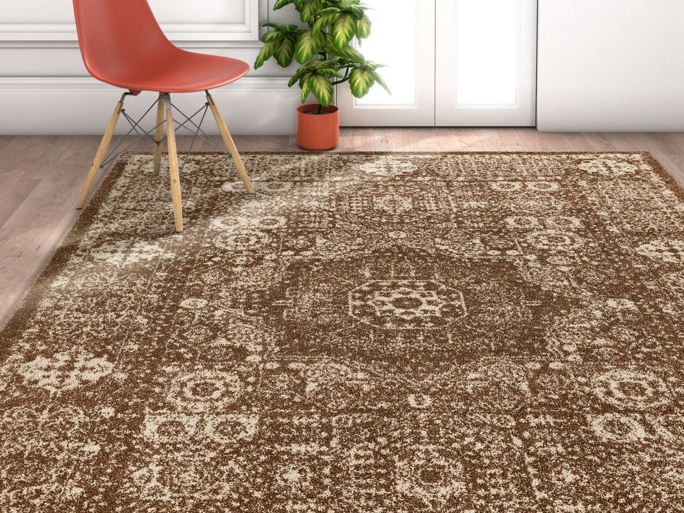 Well Woven Serenity Millie Traditional Vintage Medallion Brown Area Rug SE-18