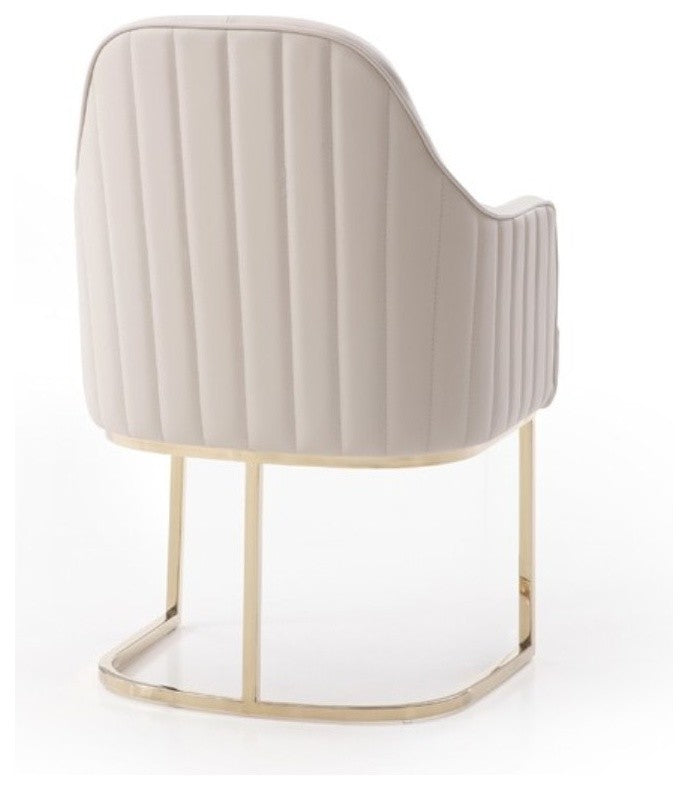 Modrest Tyler Gray and Gold Dining Chair