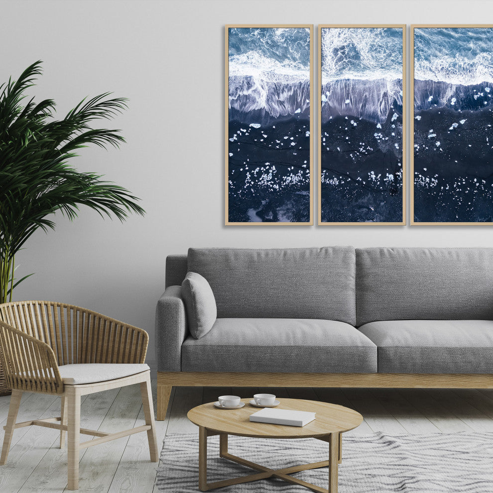 Jokulsarlon Framed 3-Piece Wall Art Set, Antonio Carrillo Lopez, 12"x24", Framed
