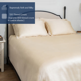 Delara 100% Eucalyptus Lyocell Tencel Bedding Sheet Bundle, Fog, King, 108"x105"