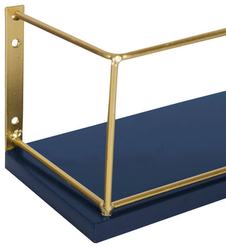 Kate and Laurel Benbrook 24 Floating Wall Shelves, Navy Blue