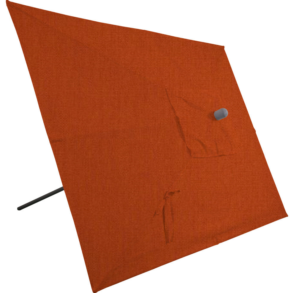 10'x6.5' Rectangular Auto Tilt Market Umbrella, Grey Frame, Sunbrella, Rust