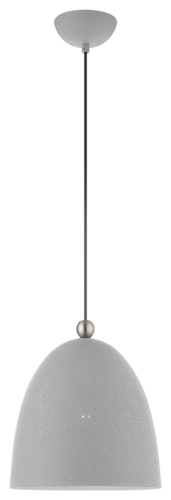 Livex Lighting Arlington 1 Light Nordic Gray, Brushed Nickel Medium Pendant