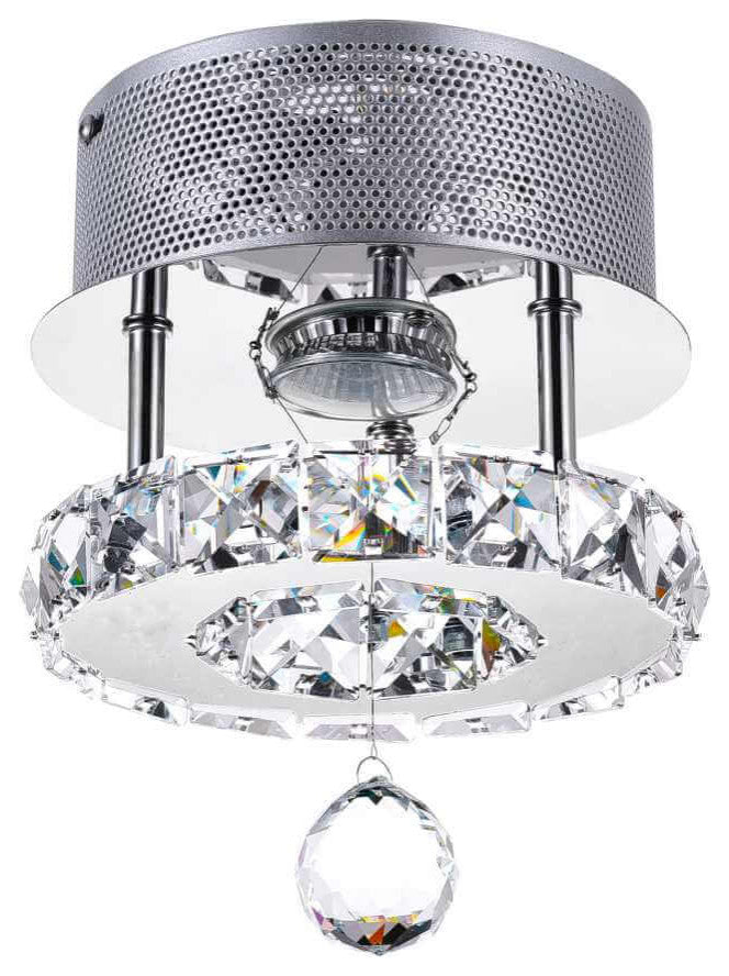 7" LED Chrome Crystal Flush Mount