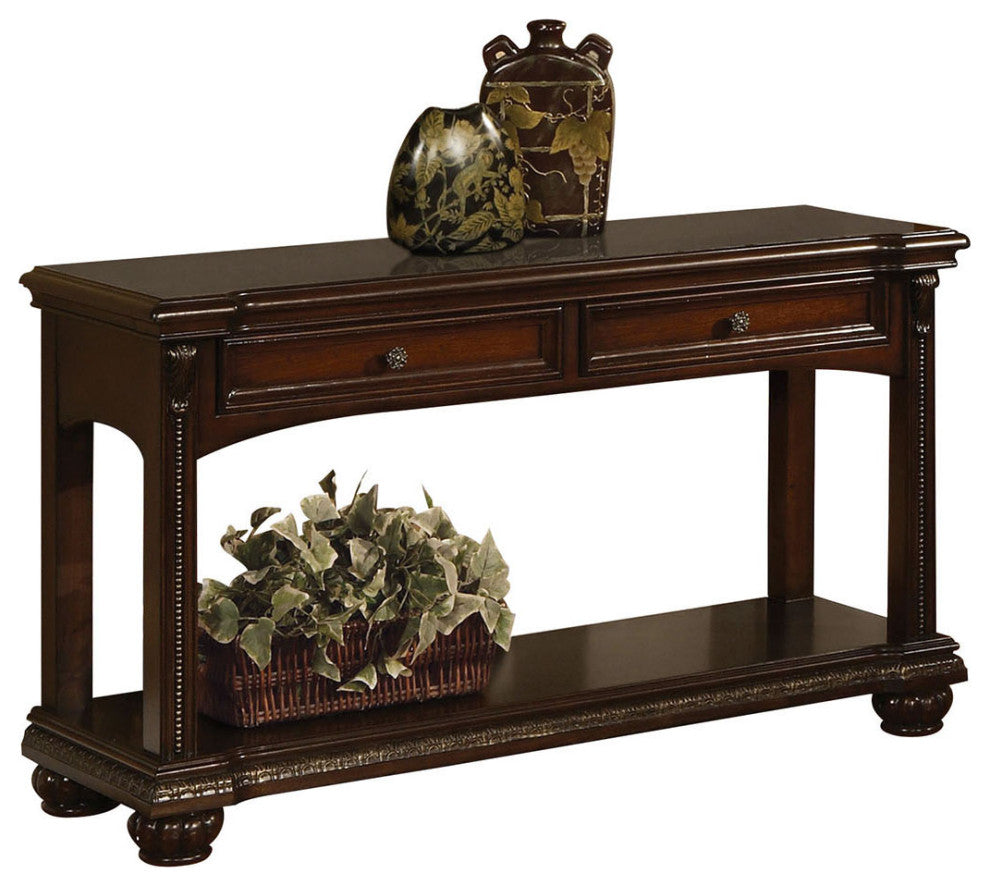 HomeRoots 18" X 54" X 30" Cherry Wood Veneer Sofa Table