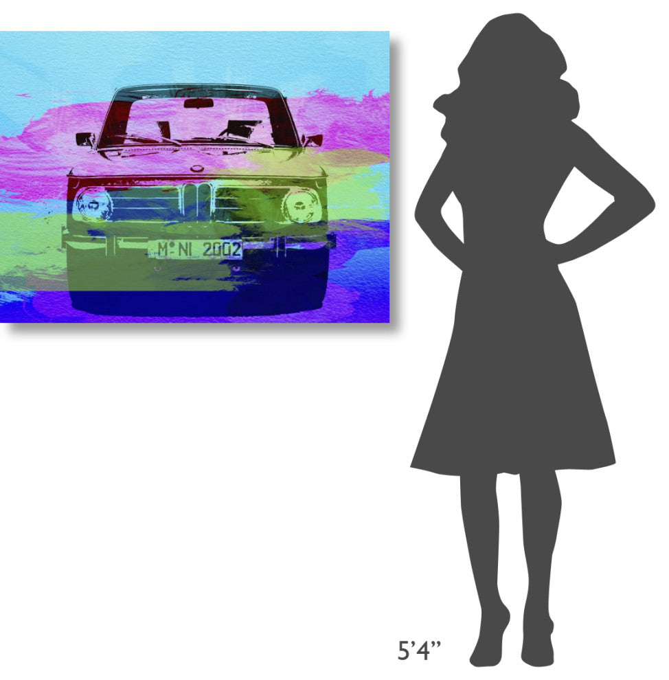 "BMW 2002 Front Watercolor 1" Fine Art Print