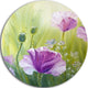 Purple Poppies In Morning, Floral Round Wall Art, 11"