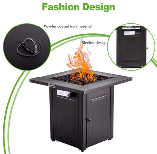 Square Stainless Steel Outdoor Fire Pit Table with Lid